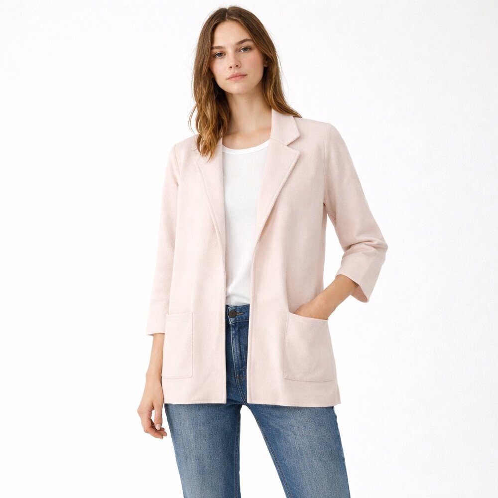 J.CREW 365 Sophie Open Front Knit Sweater Blazer Blush Pink Size Extra Small